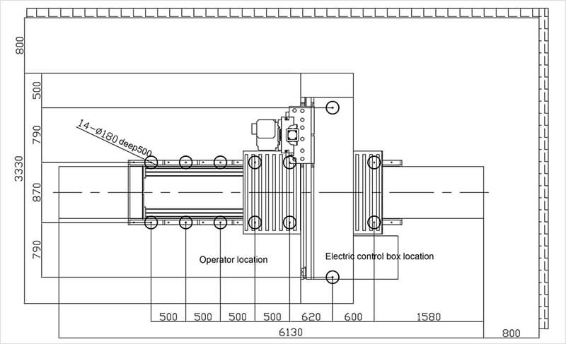 foundation drawing of gantry milling machine vm-1520nca