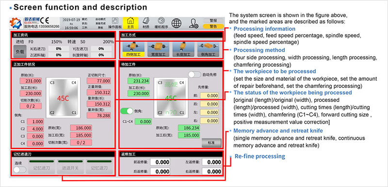 Screen Function Explain of Duplex Milling Machine TH-430NC