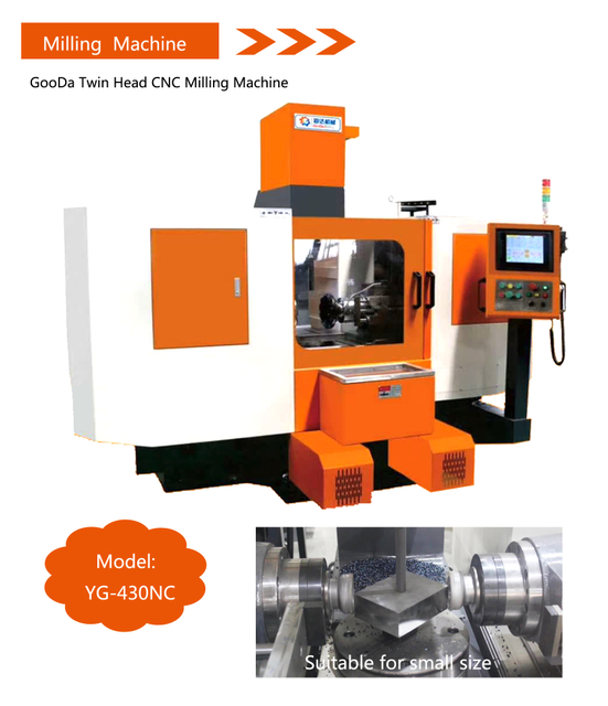 GooDa CNC Twin Headed Milling&nbsp;Machine Horizontal Milling&nbsp;Machine with Two Heads 8 Faces, 1 Setup