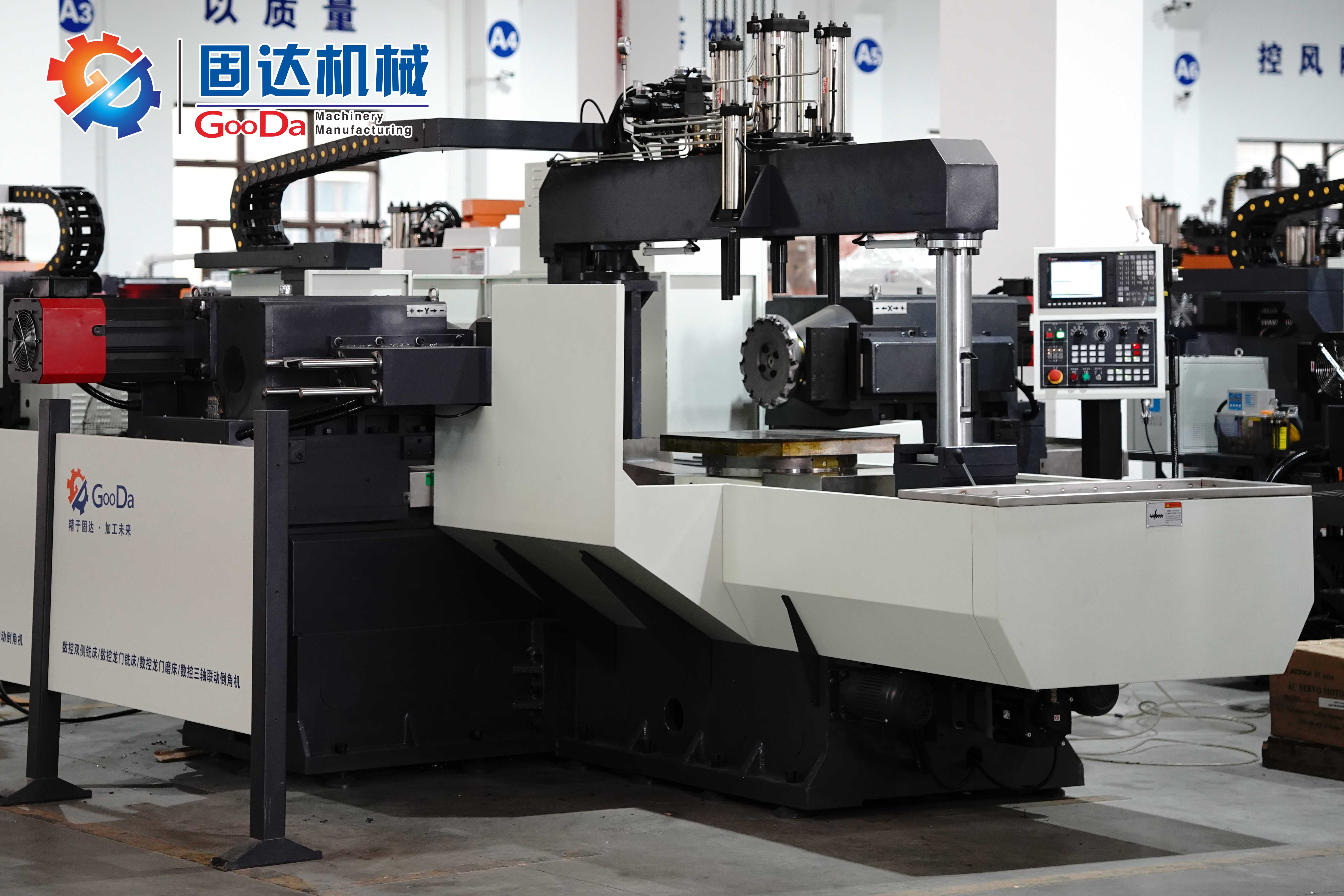 GooDa CNC Twin Headed Milling Machine Powerful Cutting : 2 X 4.0mm ,Ultra- Wide Travel