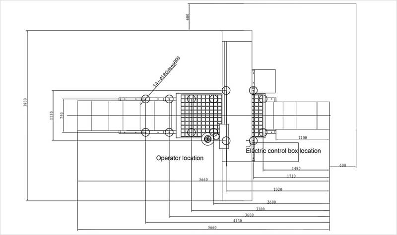 foundation drawing of gantry milling machine vm-1320ncrg